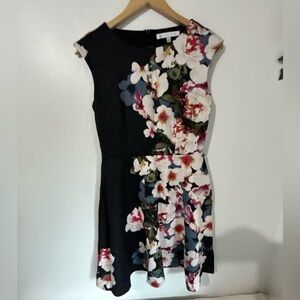 Floral Black Mini Dress